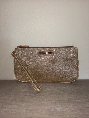 Nine West Glitter Wristlet Gold Clutch - NWOT